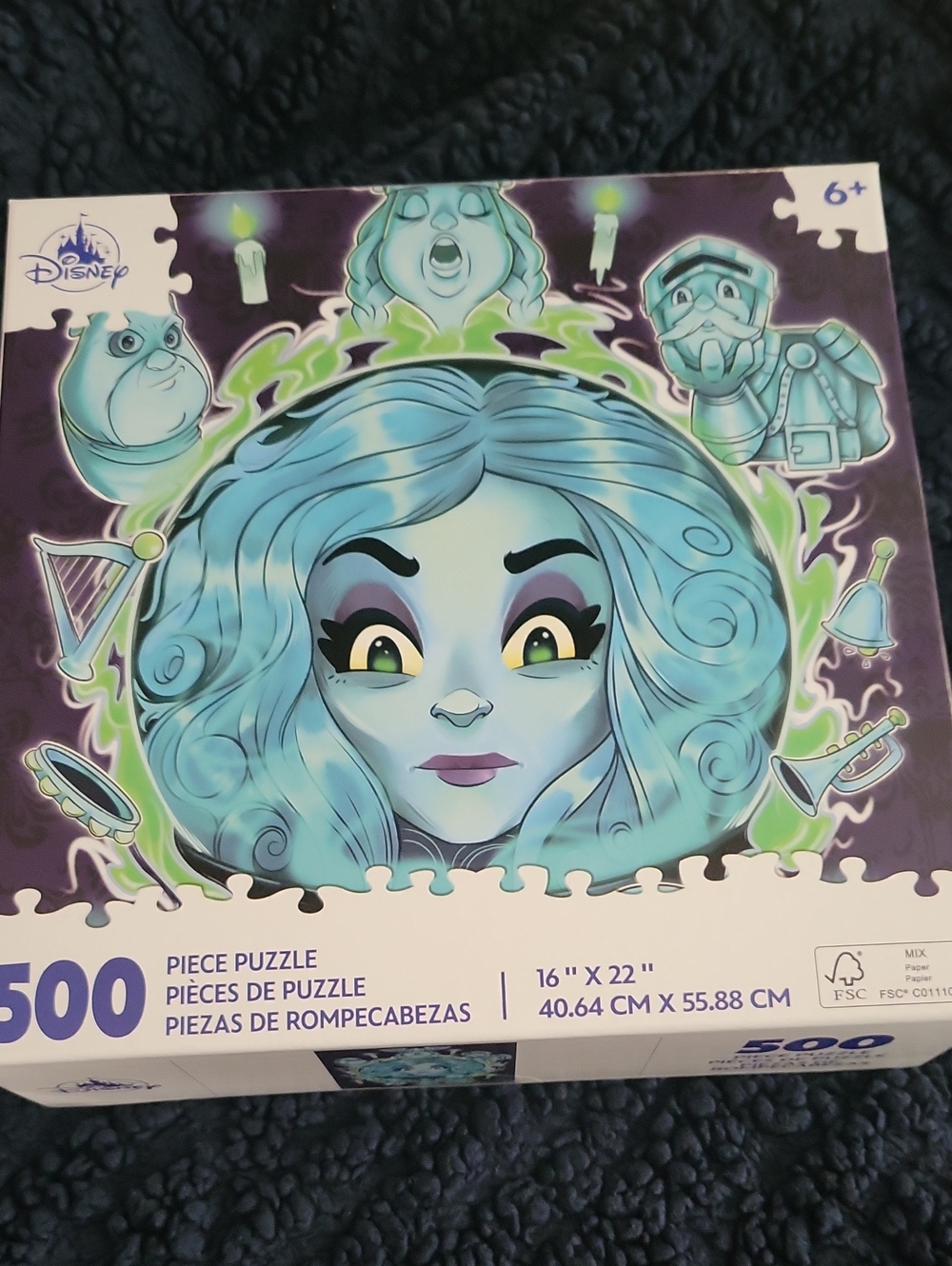 Disney Haunted Mansion Teal & Purple Ghosts 500-Piece Puzzle